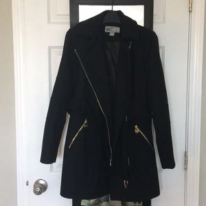 Michael Kors Asymmetrical Belted Wool Coat